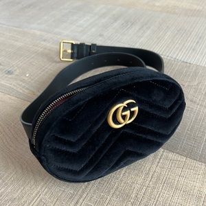 Gucci GG Marmont Belt Bag Matelasse Velvet